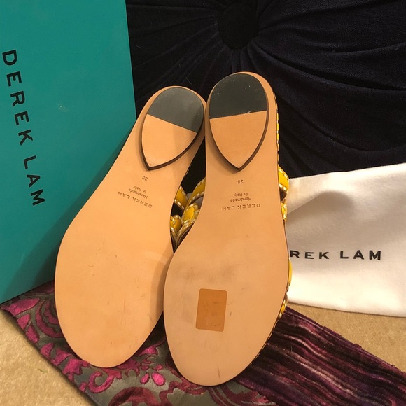 Derek Lam Issa Leather Sandal Mule in Gold Yellow - Picture 6 of 6